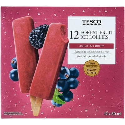 Tesco Mrazený krém vodový s lesným ovocím 12 x 50 ml