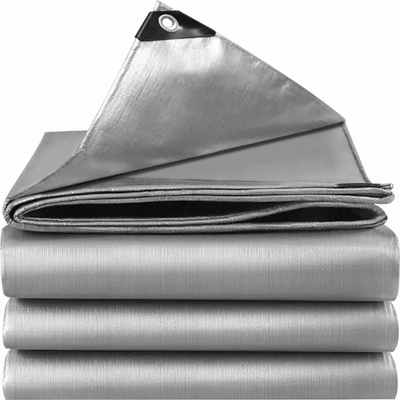 Gardlov 24653 Krycí plachta krycí s kovovými oky 120g/m2, 4 x 5 m, stříbrná – Zboží Dáma