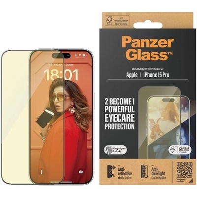 PanzerGlass Apple iPhone 15 Pro AntiRexní & AntiBlue s instalačním rámečkem 2814