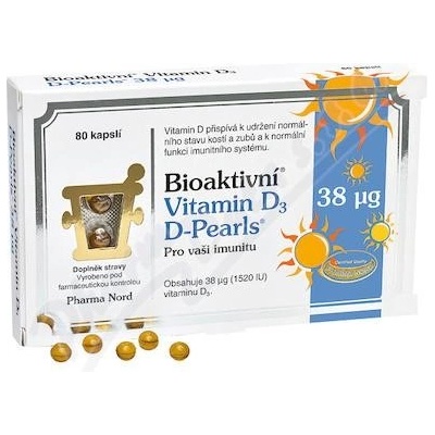 Bioaktivní Vitamín D3 D-Pearls 38 mcg 80 kapslí