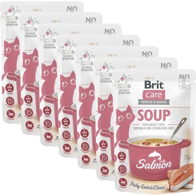 Brit Care Cat Soup с сьомга 7 x 75 г