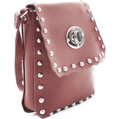 Tmavo ružová klopnová dámska crossbody kabelka Elira