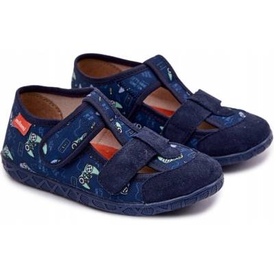 Milami papuče s koženou vložkou 118C-63 BLUE
