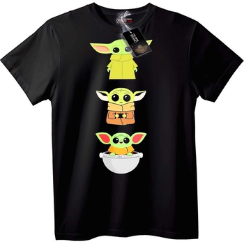 NOONEBRAND Тениска Baby Yoda 3 Пози - 2XL, Black