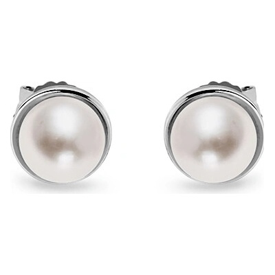iZlato Forever Perlové náušnice z kolekcie Wedding Jewelry v bielom zlate 5mm IZ20379A