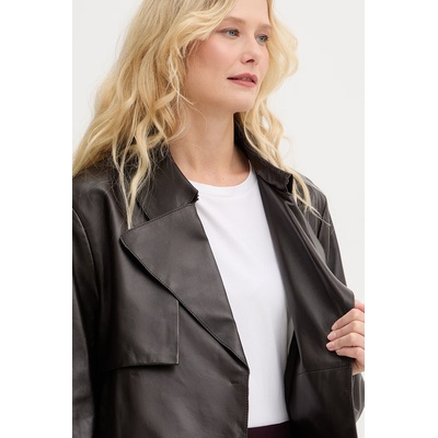 BOSS късо дамско яке от кожа Sarcae (50559306)