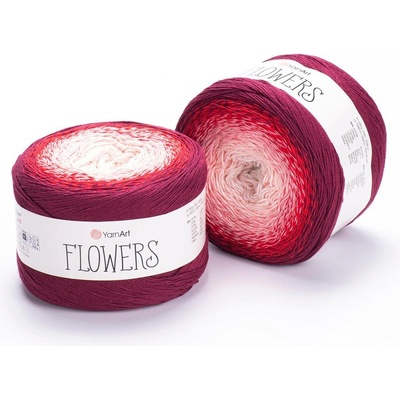 Yarn Art příze Flowers 269 smetanová, růžová, červená, vínová
