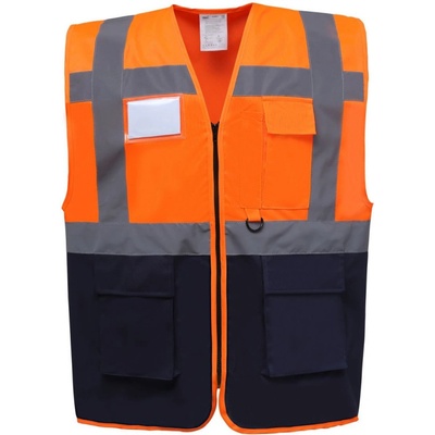 Yoko vesta HVW801 Hi Vis multifunkční výstražná oranžová fluorescent navy