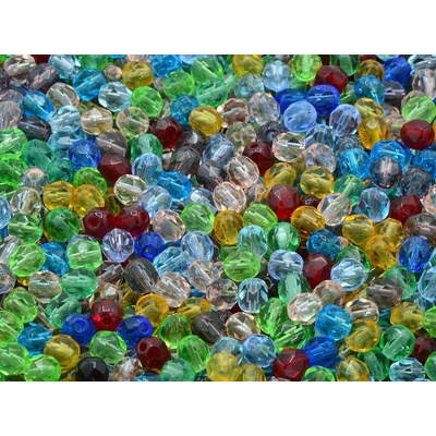 Glass beads, s.r.o. Broušené korálky - ohňovky 5 mm mix - barev Balení: 300ks
