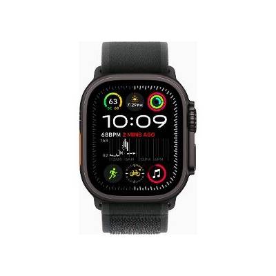Apple Watch Ultra 2 GPS + Cellular 49mm, pouzdro z černého titanu, černý trailový tah – S/M