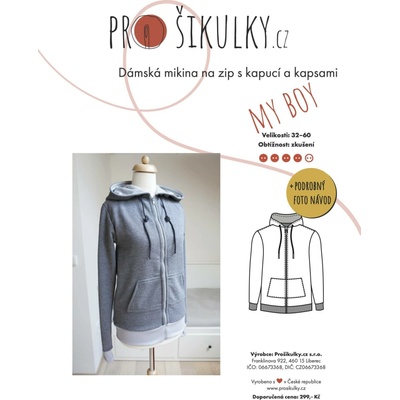 Dámská mikina na zip MY BOY | 32-60 - Česky – Hledejceny.cz