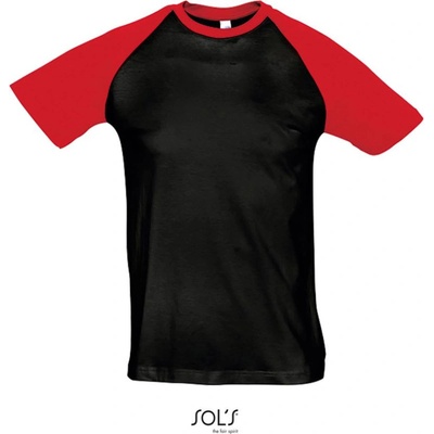 SOL's Collection Tričko Funky 2-barevné raglánové krátký rukáv pánské Černá/červená