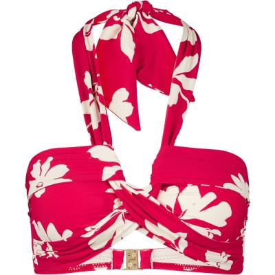 Seafolly Дамско бикини горнище Seafolly Mayflower Halter Bandeau Bikini top - Cosmo Red - размер 40 (EU) (150-6637-0115)