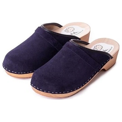 Vlnka Dámske anatomické dreváky brúsená koža modrá