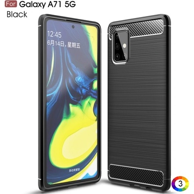 Samsung Galaxy A71 5G Удароустойчив Carbon Fiber Калъф и Протектор