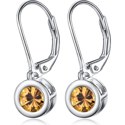 Olivie stříbrné JANTAROVĚ ŽLUTÉ 4684