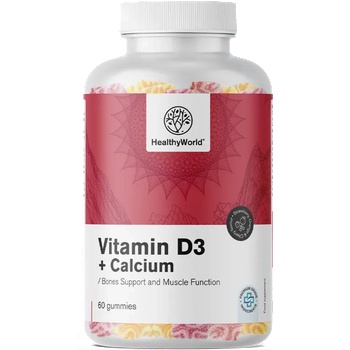 HealthyWorld Витамин d3 + калций - 60 гумени бонбони