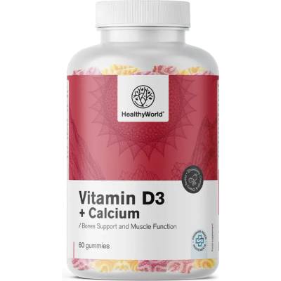 HealthyWorld Витамин d3 + калций - 60 гумени бонбони