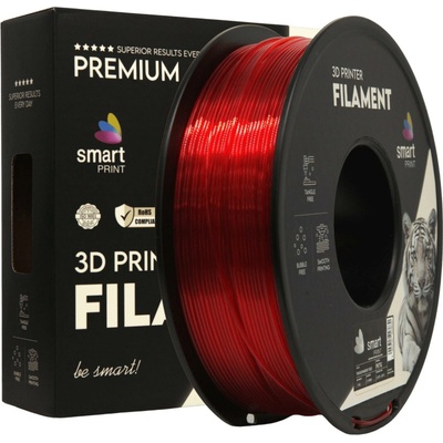 Smart Print PETG transparentná červená 1,75mm 1kg