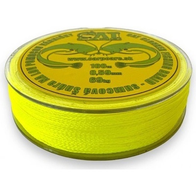 CatClonker Šnúra CatCare Braid Hi-Viz Yellow 100m 0,59mm 69kg