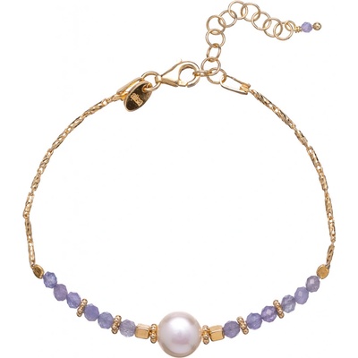 Alisia pozlacený náramek s tanzanitem a říční perlou AL4110-Oro-Tanzanite