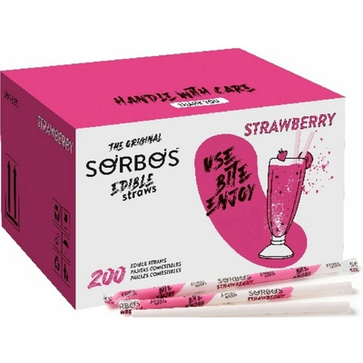 Sorbos Jedlé ovocné slamky jahoda 200 ks