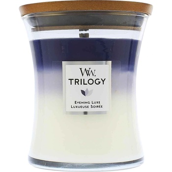 WoodWick Trilogy Evening Luxe ароматна свещ с дървен фитил 275 гр