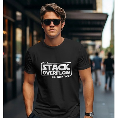 Bullshirt.sk pánske tričko Stack Overflow čierne