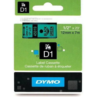 DYMO páska D1 12 mm x 7 m čierno zelená