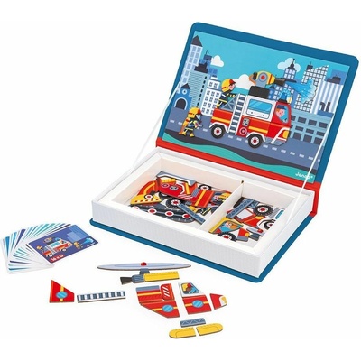 Janod Magnetická kniha skladačka Požiarnici Magnetibook
