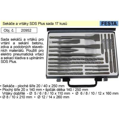 Sekáče a vrtáky SDS Plus sada 17 kusů 3.2495 Kg NÁŘADÍ Sklad2 20952