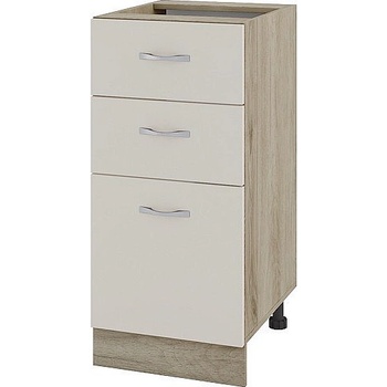 ИРИМ Долен шкаф с две чекмеджета и една врата Сити АРС-27 дъб сонома арвен / сатен 40 см