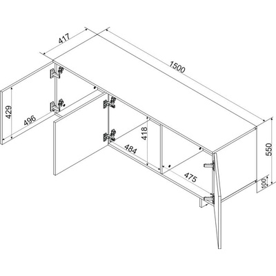 Cama Meble ALMA RTV 3D