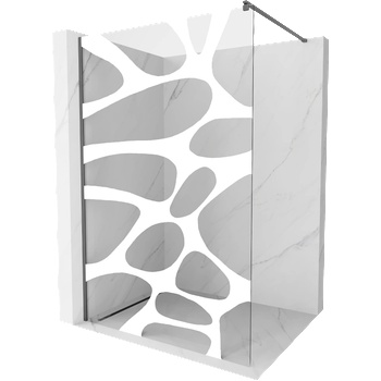 Mexen Kioto душ стена Walk-in 110 x 200 cm, бяла вълна 8 mm, gun metal - 800-110-101-95-97 (800-110-101-95-97)