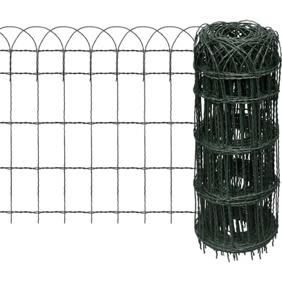 vidaXL Ограда за тревни площи, прахово боядисана тел, 25х0, 65 м (141074)