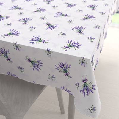 Biante Teflónový obdĺžnikový obrus TF-128 Vetvičky levandúľ na bielom 120x200 cm