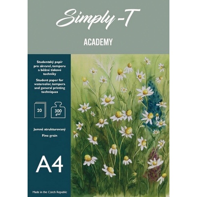 Simply-T Skicák pro akvarel v lepené vazbě A4 FG 300g 20 listů – Hledejceny.cz