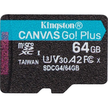 Image 1 of Kingston microSDXC Canvas Go! Plus 64GB A2/U3/V30 (SDCG4/64GBSP)