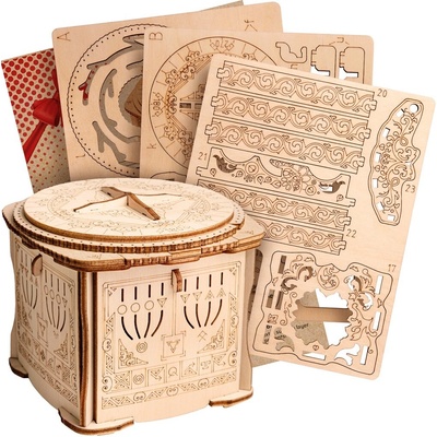 EscapeWelt 3D drevená skladačka hlavolamu Secret Lock Box