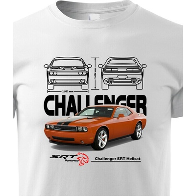 Dětské tričko Dodge Challenger SRT Hellcat Bílá Velikost Canvas Bezvatriko.cz 2321
