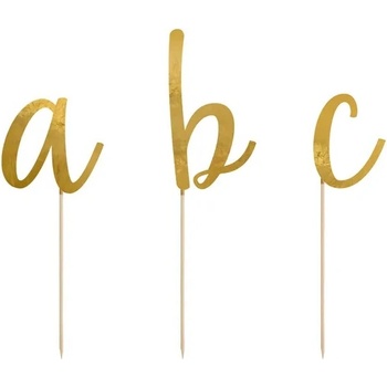 Party Deco Топери букви, златни, 9.5-12 см