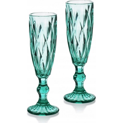 Mondex Skleničky na šampaňské Elise zelené 6 x 180 ml