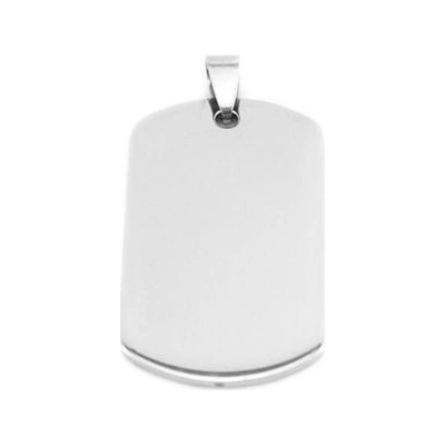 Šperky4U Ocelový přívěšek vojenská známka 24 x 41 mm DR119324X41