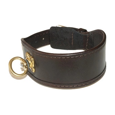 Zubíček Barvářský obojek podšitý tenkou kůží s podloženou sponou s mosazným obrtlíkem Sprenger – Zboží Mobilmania