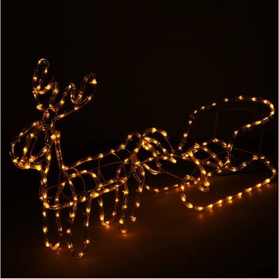 SPRINGOS LED Sob se saněmi 130cm 192LED IP44 teplá bílá