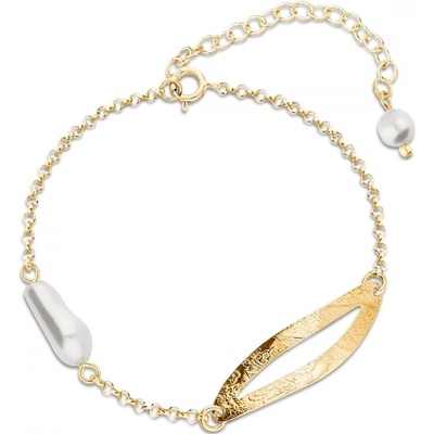 Spark stříbrný pozlacený bílý perlový Lulu BDG5844W White Pearl