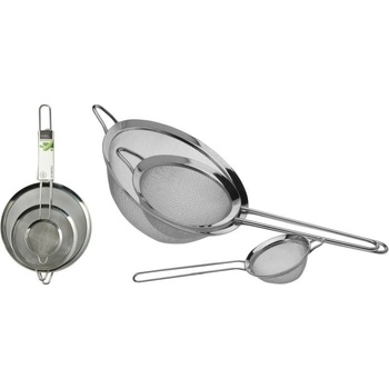 EXCELLENT HOUSEWARE Cedník s rukoväťou sada 3 ks nerez