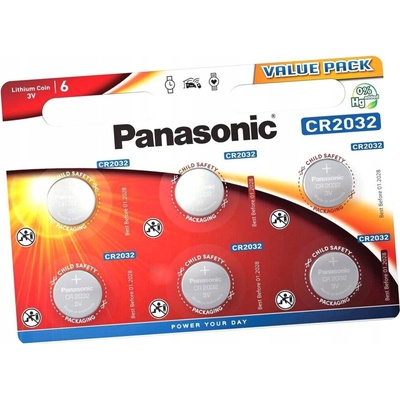 PANASONIC CR-2032EL/6BP 6ks 330096