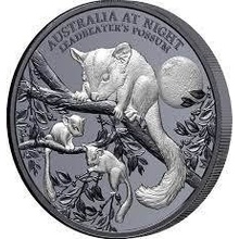 New Zealand Mint Austrálie v noci Leadbeaterss Possum Black Proof 1 Oz