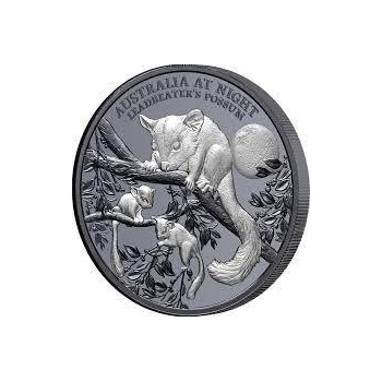 New Zealand Mint Austrálie v noci Leadbeaterss Possum Black Proof 1 Oz